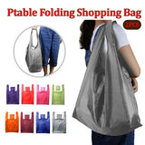 2pcs Foldable Portable Shopping Bags Reusable Eco-Friendly Washable Storage Bags