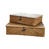 Storage Basket with Lid Organising Box 2PCS