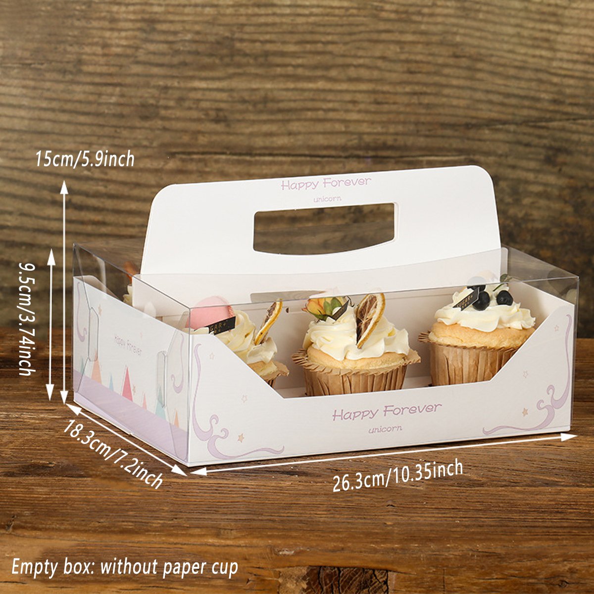 10PCS Clear Cupcake Box Portable Holder Muffin Egg Tart Cake Baking Packaging