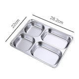 Stainless Steel Divided Dinner Tray Silver 1 Pack