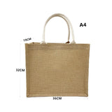 Unprinted Linen Handbag Good Product Companion Gift Linen Hemp Jute Shopping Bag