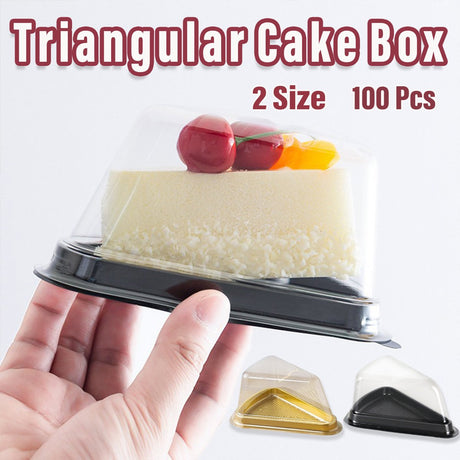 Triangle Cake Box Black 100PCS