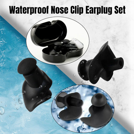 Waterproof Silicone Swimming Earplug Set Soundproof Earplugs with Nose Clip