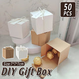 Sturdy Kraft Paper DIY Gift Boxes with Hemp Rope and Tags 50pcs