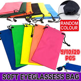 5PCS Cleaning Clothes Sunglasses Pouch Glasses Case Soft Eyeglasses Bag Random