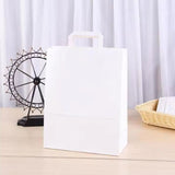 Kraft Paper Bags Take-away Packing Handbag White 50PCS