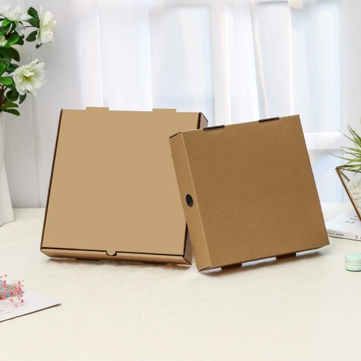 Pizza Box Kraft Corrugated Cardboard 25-100PCS