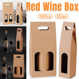 Kraft Paper Red Wine Box 30PCS Double