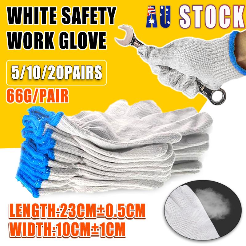 White Safety Work Glove 5/10/20PCS