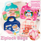 High-Quality Plastic Fun Cartoon Snack Candy Bags for Kids 50pcs