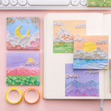 800 Sheets Colorful Oil Painting Sticky Notes Memo Pads Self-Adhesive Notes