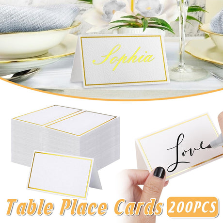 200pcs Guest Seat Name Card Writable Table Message Wedding Party Place