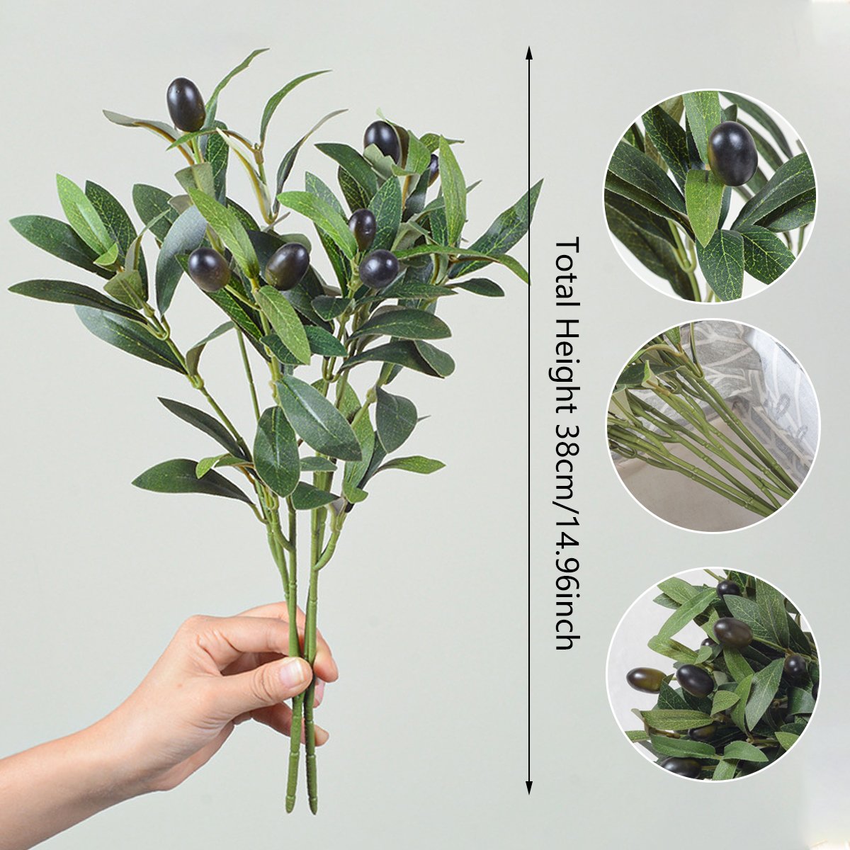 5PCS Fake Olive Leave With Fruit