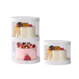 Clear Round Cake Box PET Plastic Elegant Cupcake Packaging 10PCS