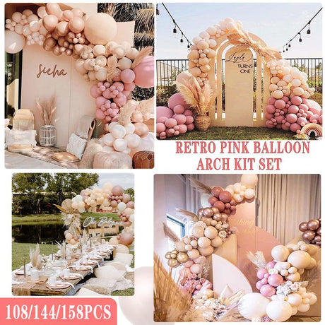 Pink Balloon Arch Kit Set Party Decor 108-158PCS