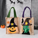 4pcs Halloween Gift Tote Bags Reusable Decorative Trick or Treat Candy Bags