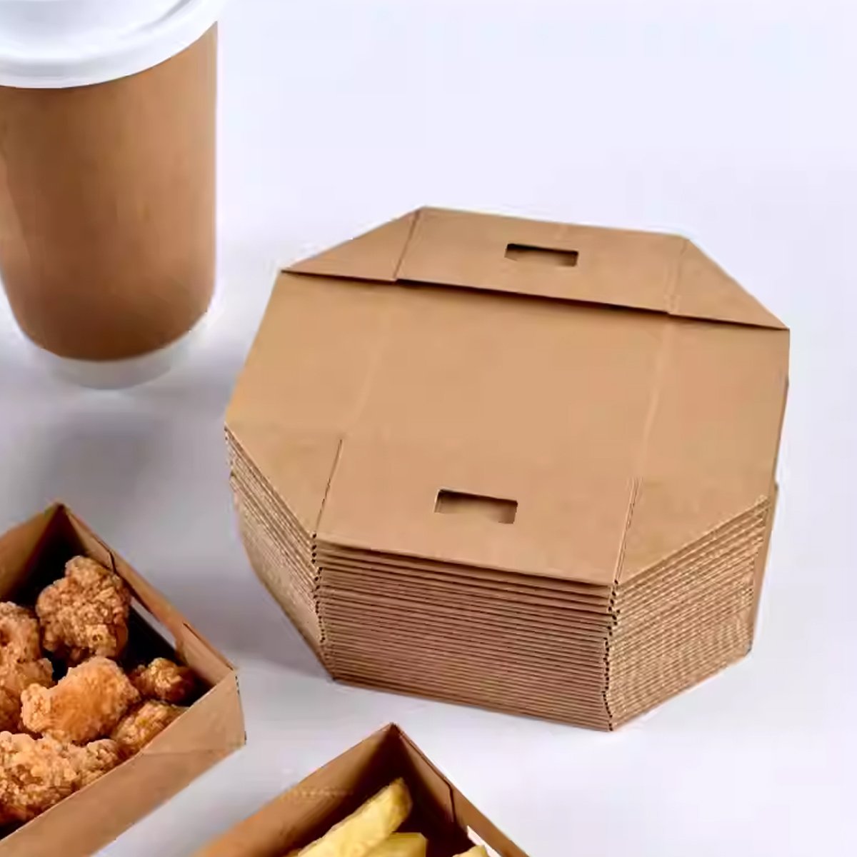 Kraft Paper 50PCS Trays Food Packing  Boxes