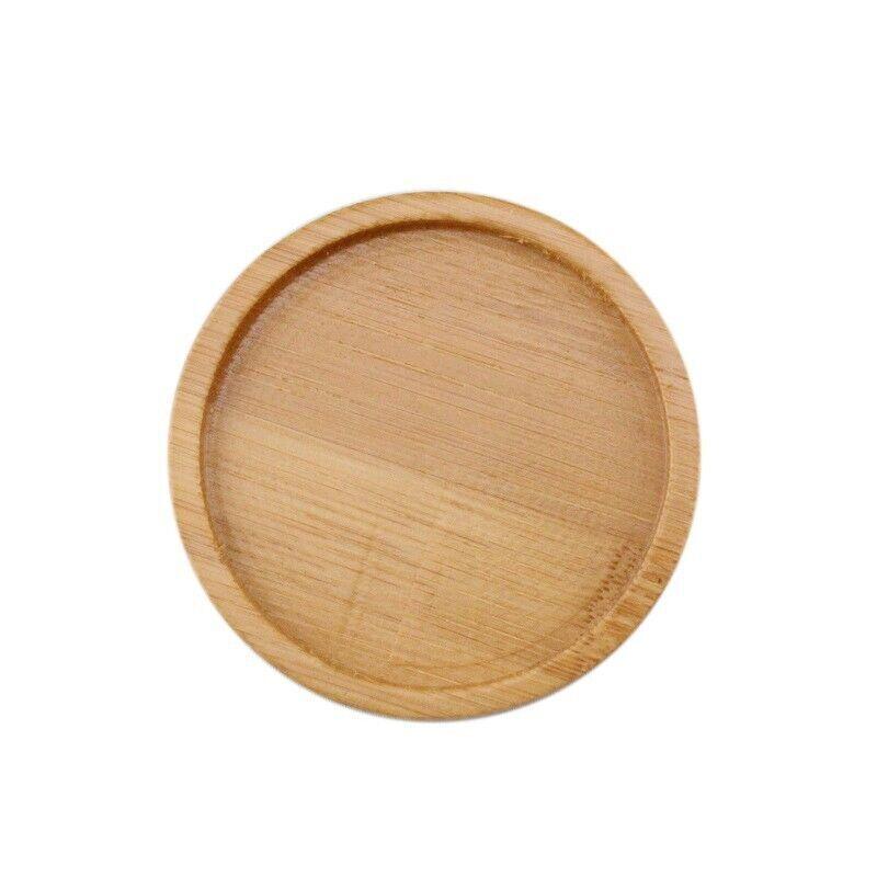 4x Round Bamboo Wooden Coaster Tea Coffee Drink Holders Pallet Beverage Mat Pad