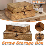 Storage Basket with Lid Organising Box 2PCS