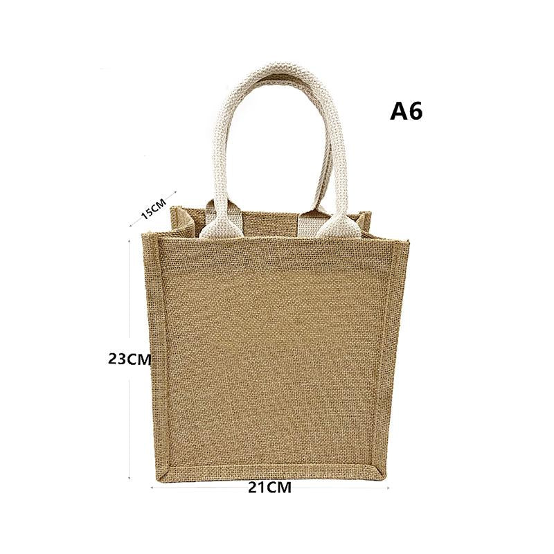 Unprinted Linen Handbag Good Product Companion Gift Linen Hemp Jute Shopping Bag