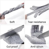 Cut Resistant Gloves Anti-Cutting Food Grade Level 5 Kitchen Butcher Protection 1 Pair