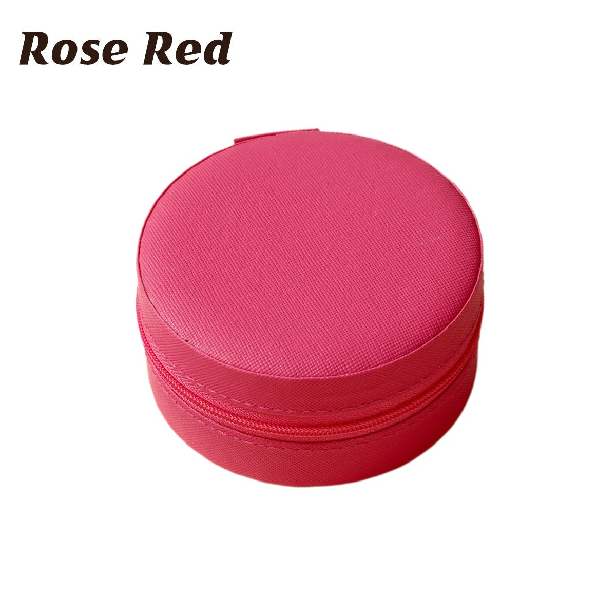 PU Leather Round Jewelry Boxes with Soft Flocking Interior for Travel Jewelry Boxes 1pc