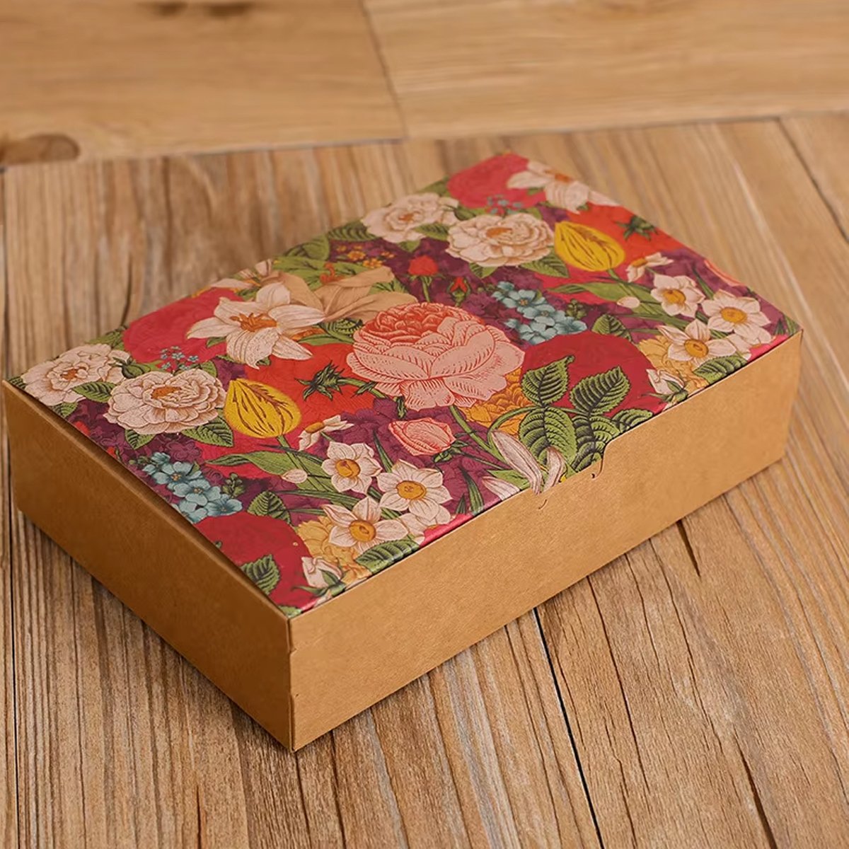 25PCS Kraft Paper Moon Cake Cookie Hand Packaging Box