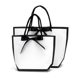 High-Quality Paper Gift Bags with Black Ribbon for Elegant Occasions 25 pcs