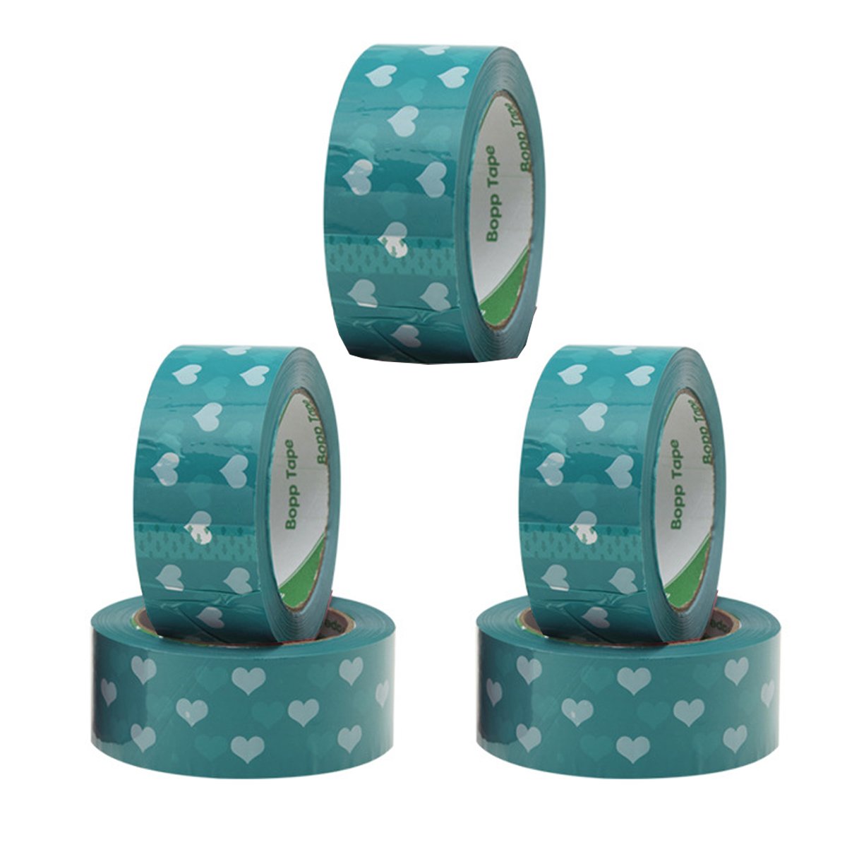 Packing Tape with Heart Print BOPP Strong Adhesive 5 Rolls