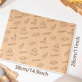 Grease-Proof Coated Paper for Sandwiches and Snacks Sandwich Wrapping Papers 100pcs