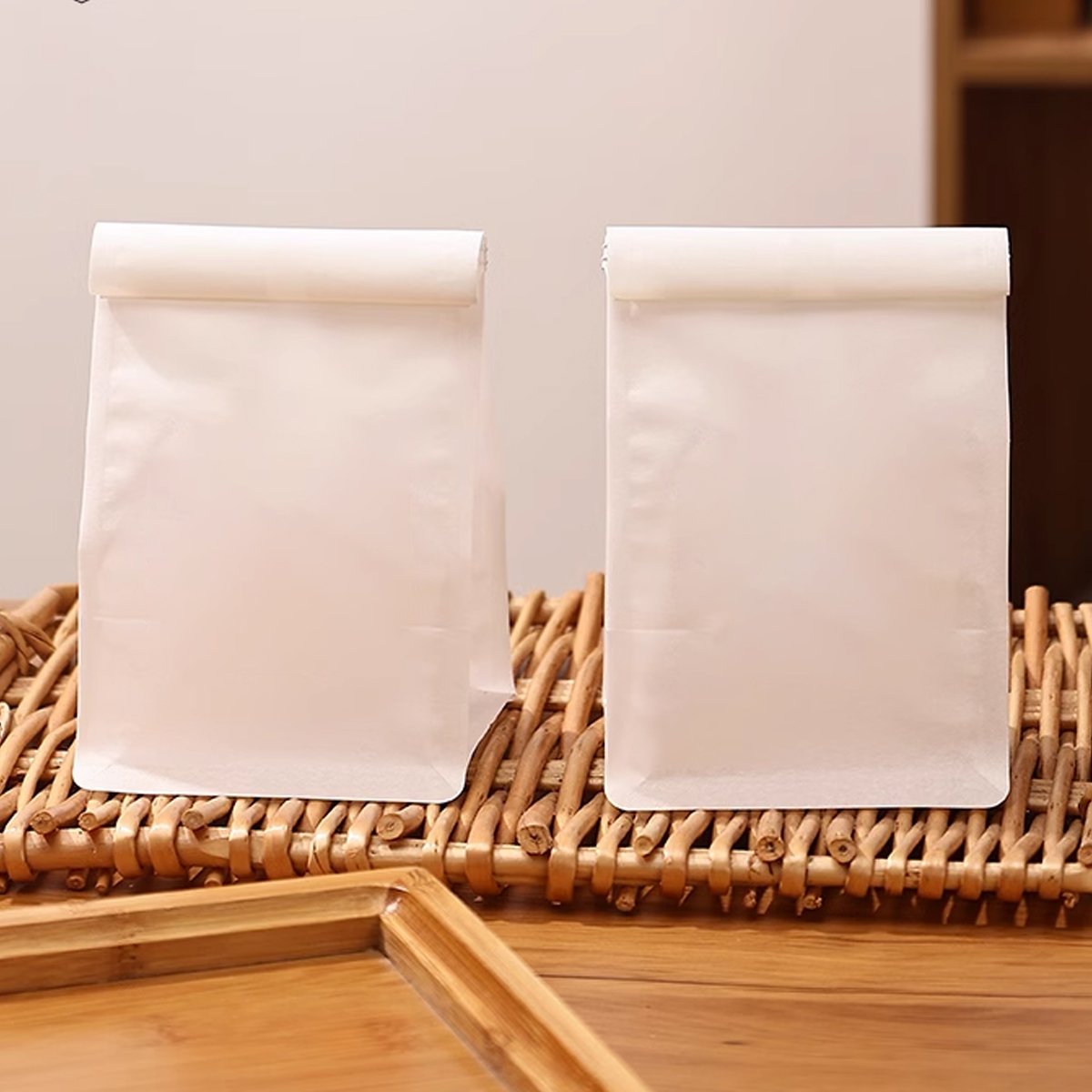 50PCS Oil-proof Paper Bread Bag Self-standing Baking Packaging Fresh Seal Bag