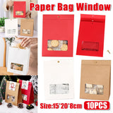 Snowflake Crisp Packaging Bag Candy Self-supporting Bag Kraft Paper Bag Window Nougat Candy Biscuit Bag