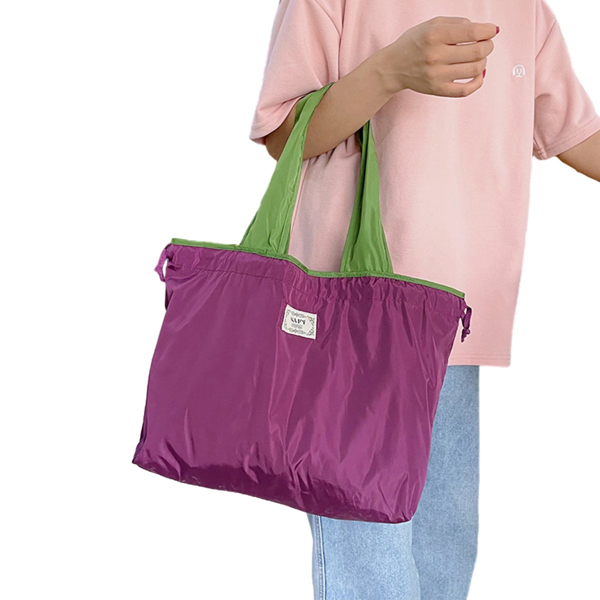 Splash-Resistant Fabric Tote Reusable Grocery Bag Large Capacity 1pc