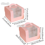 Pink Cake Boxes Food-Grade Cardboard with Window 25PCS