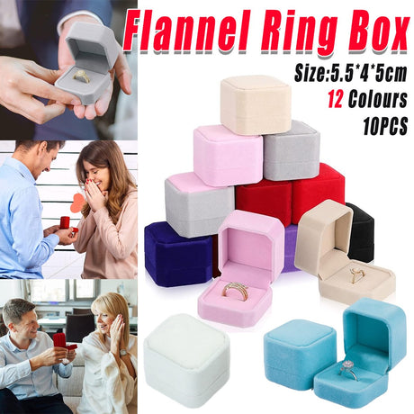 This set of 10 flannelette jewellery boxes is perfect for storing and presenting your valuable jewellery in style.