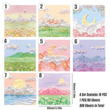 800 Sheets Colorful Oil Painting Sticky Notes Memo Pads Self-Adhesive Notes