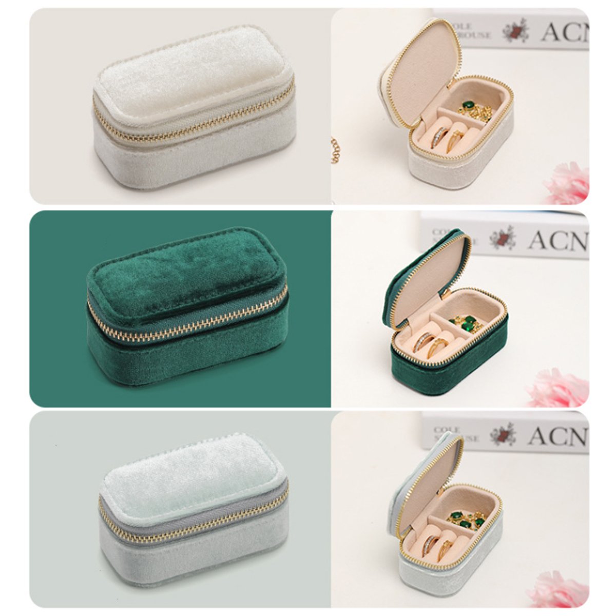 Keep your precious jewelry safe and stylishly stored with these Velvet Jewelry Storage Boxes.