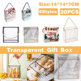 PET Plastic Candy Boxes with Handles Clear Display 20pcs