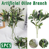 5PCS Fake Olive Leave With Fruit