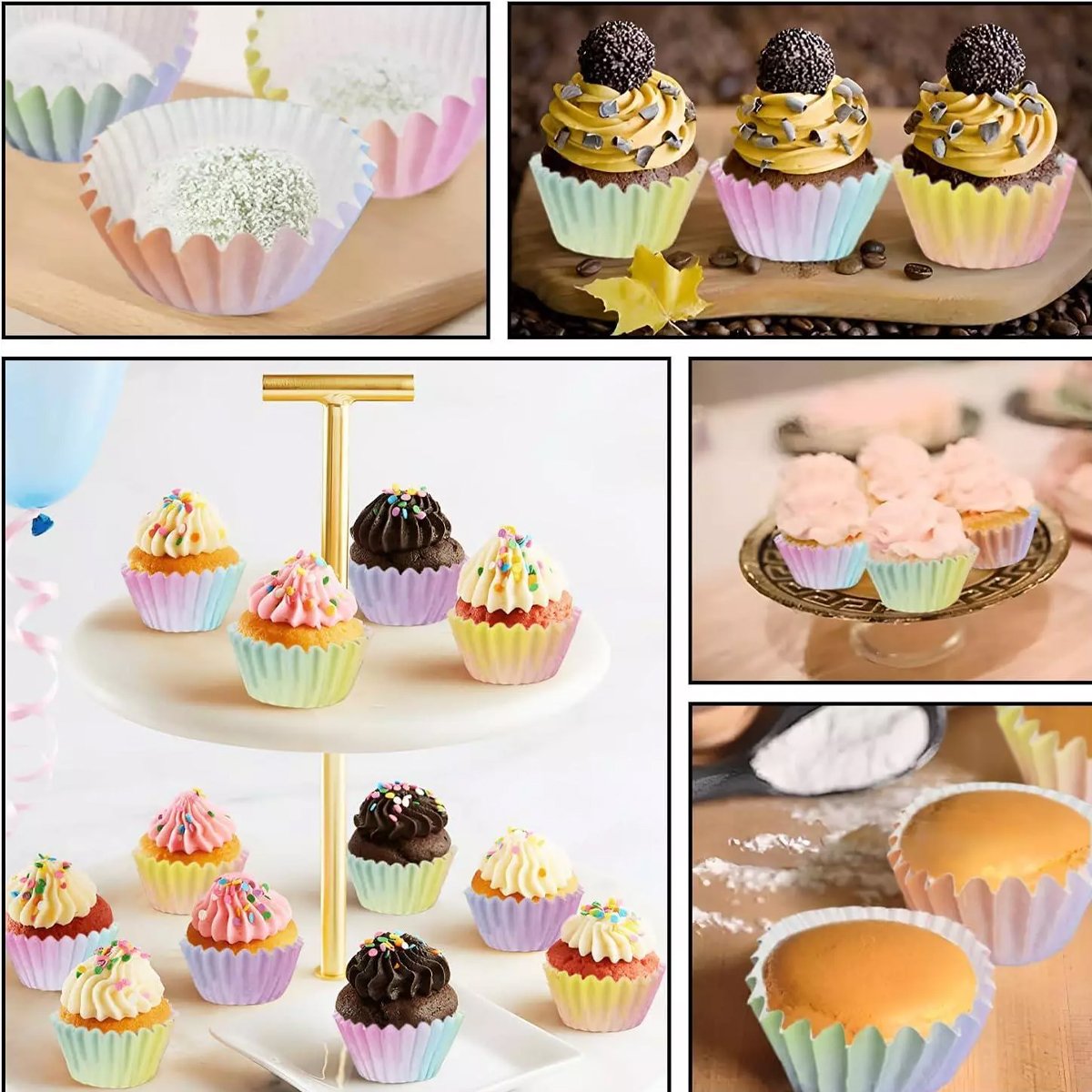 Gradient Cupcake Paper Tray Baking Mold High Temperature Resistant Oil-proof