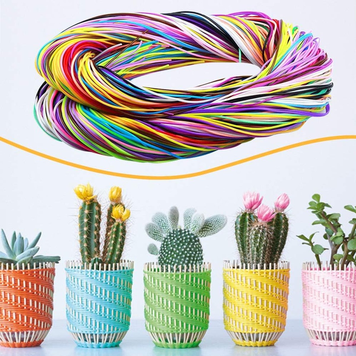 Colourful PVC Braided Rope 1M 200PCS