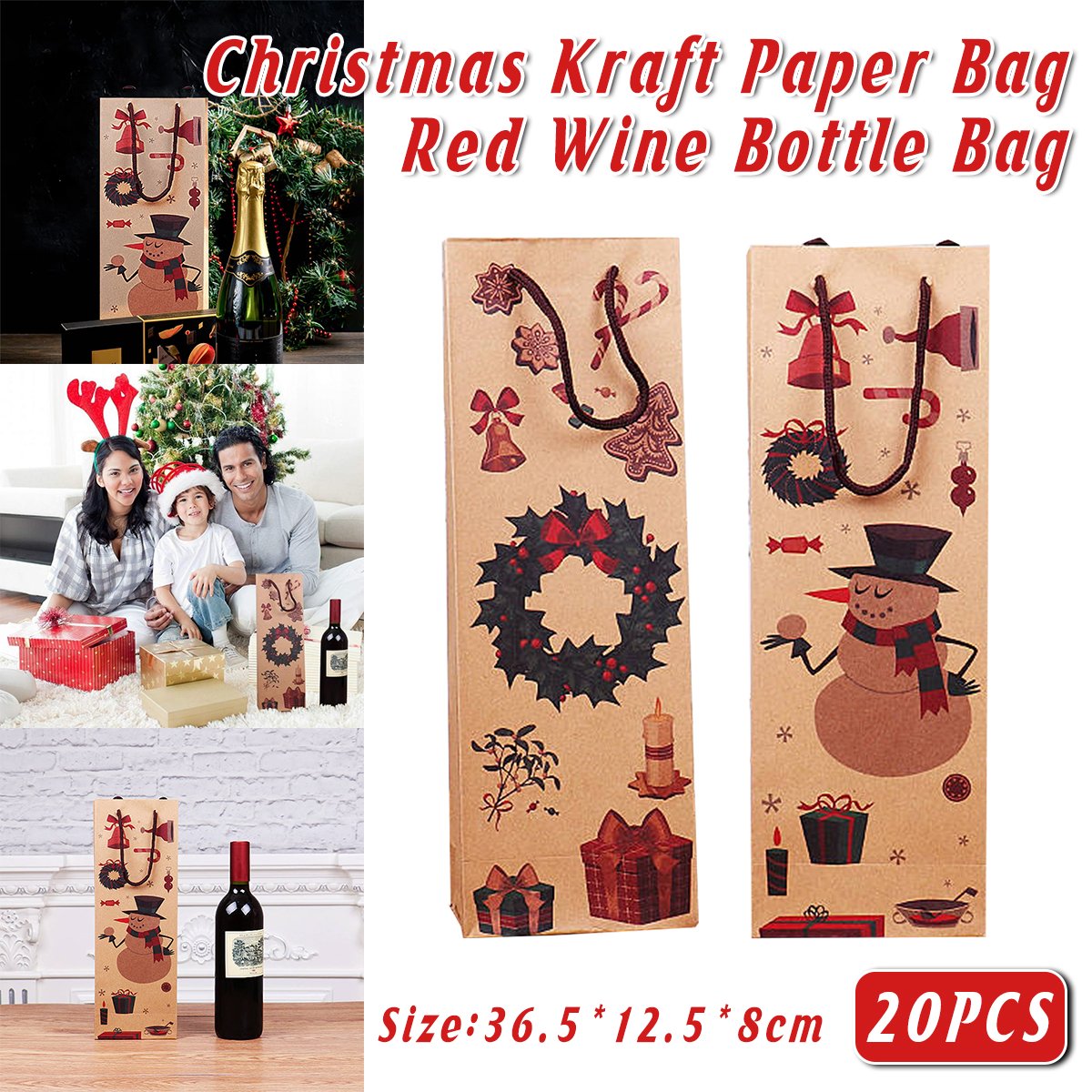 Make your holiday gifting extra special with our 20PCS Christmas Wine Bottle Gift Bags.