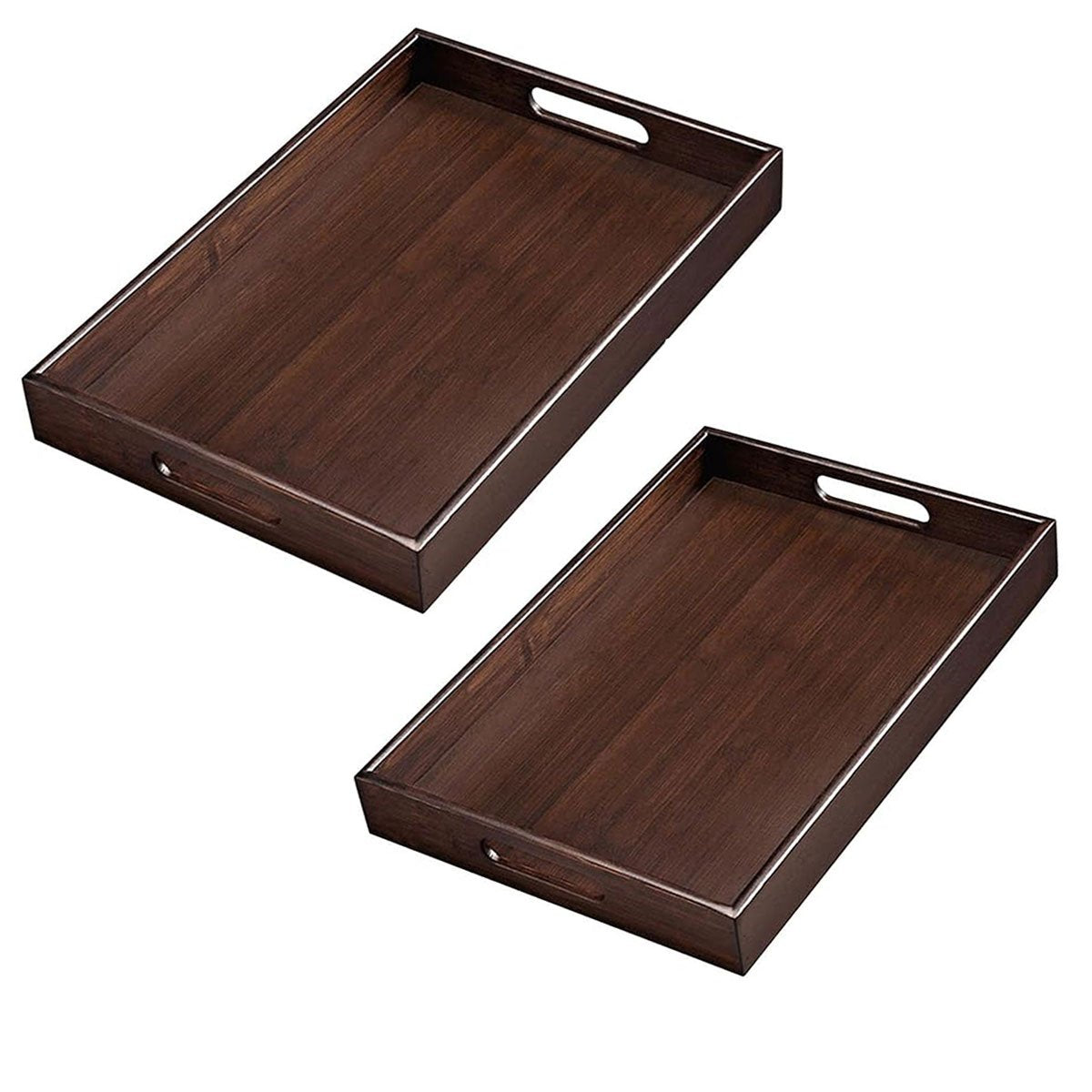 Japanese Style Bamboo Tea Tray Walnut Color Simple Household