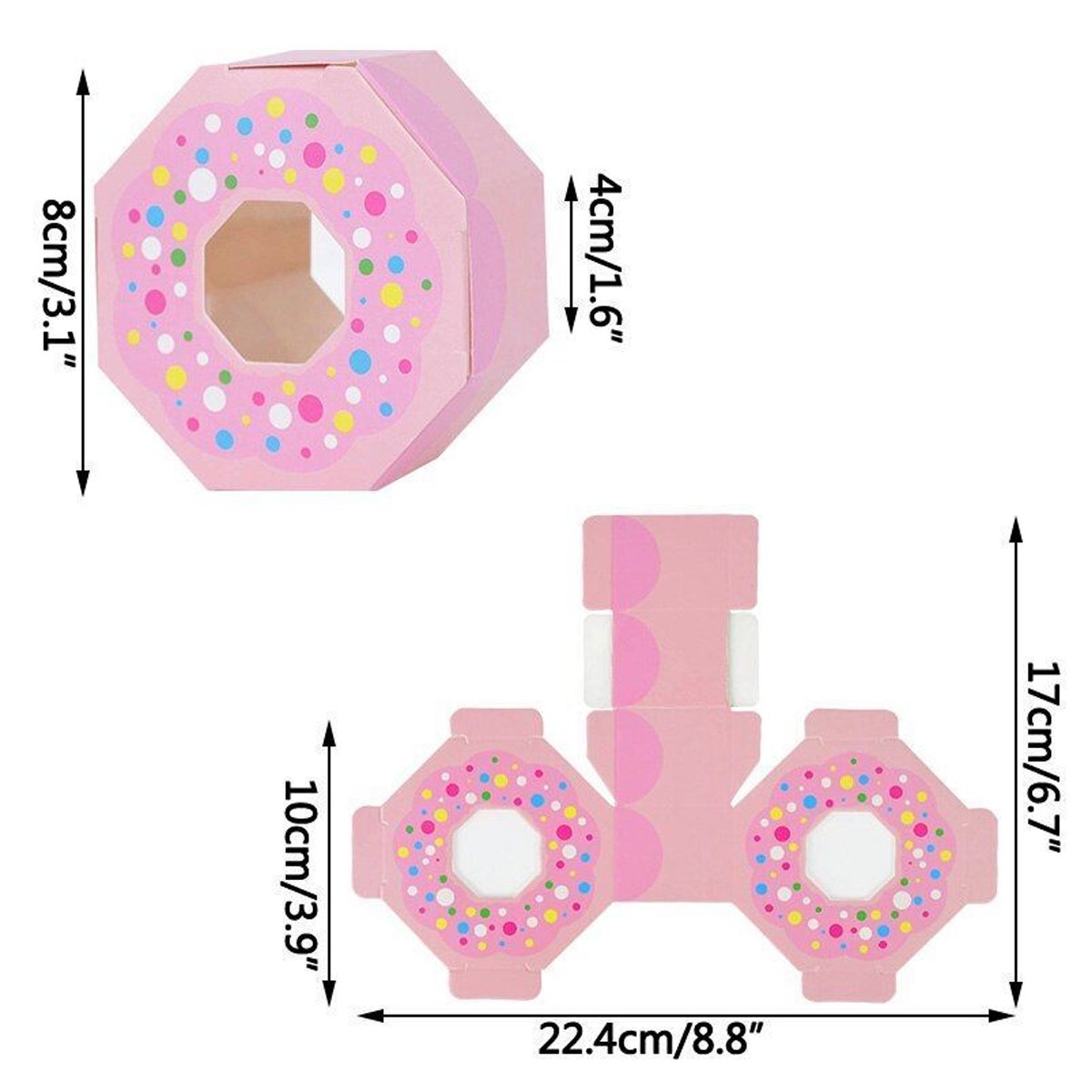 High-Quality Paper Fun Doughnut-Shaped Candy Boxes for Parties 100pcs