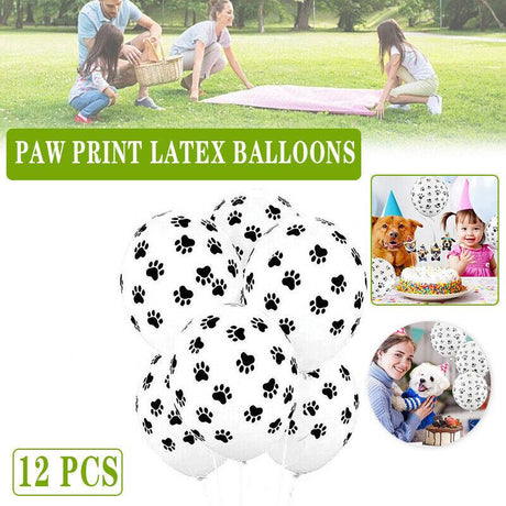 Paw Print Latex Balloons 12PCS