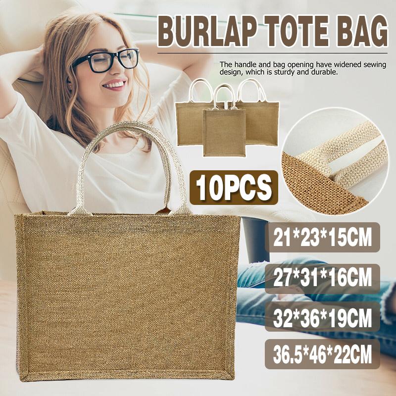 Unprinted Linen Handbag Good Product Companion Gift Linen Hemp Jute Shopping Bag