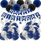 Blue Birthday Banner Balloon Set 47PCS