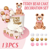 Bear Cake Decorations Supplies 13PCS