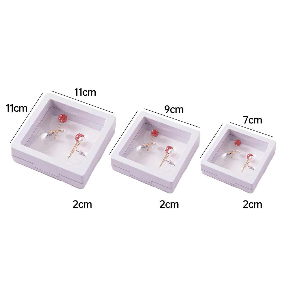 Jewelry Storage Boxes Plastic with PE Film Elegant Display 10pcs