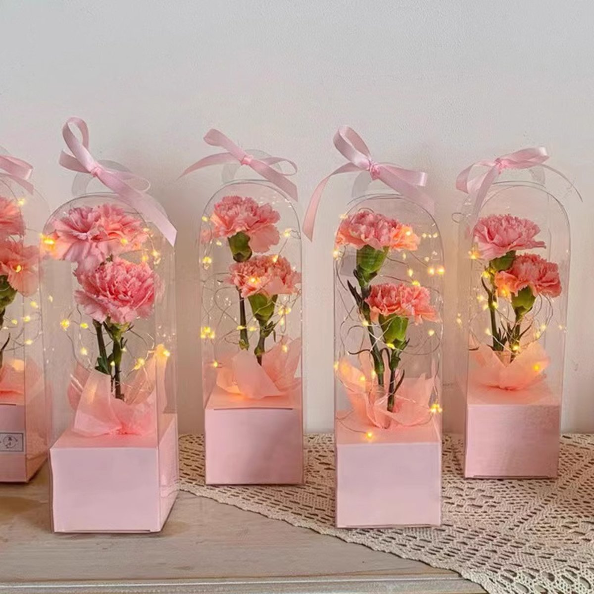 Clear PVC Flower Boxes Durable Portable Floral Gift Packaging 10PCS